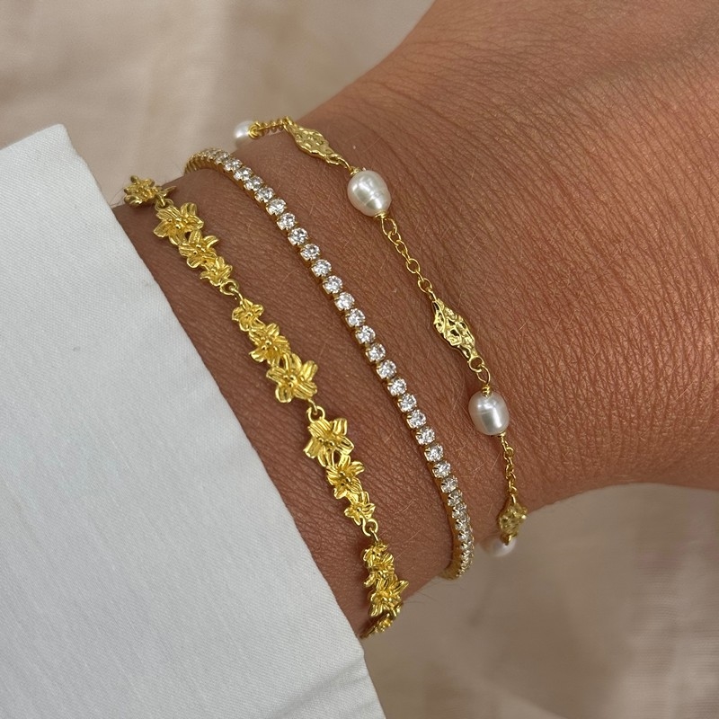  Aqua Dulce - Jasmin Bracelet i forgyldt sølv